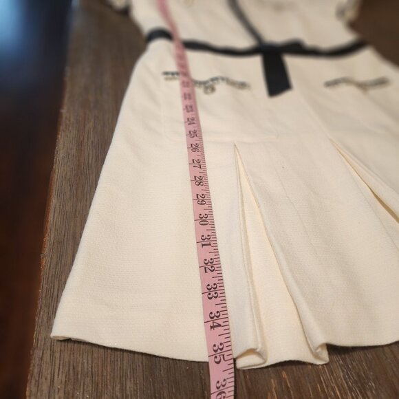 Tahari ASL Contrast Trim Short Sleeve Dress Black & White Size 12- Small Spot - Picture 3 of 15